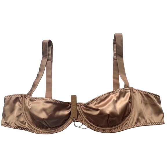 SKIMS Woven Shine Underwire Bra 42D Pink Sand - Picture 2 of 10